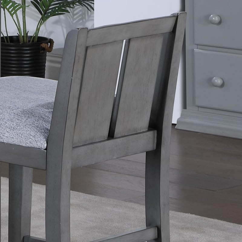 LILOLA LIVING Graham Set of 2 Gray Finish Upholstered Seat Counter Height Chair