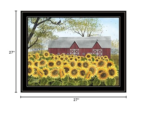 Sunflower Farm Black Framed Print Wall Art