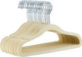 Amazon Basics Kids Velvet, Non-Slip Clothes Hangers for Infant and Toddler, 11.6 Inches (for baby clothes), Pack of 30, Beige