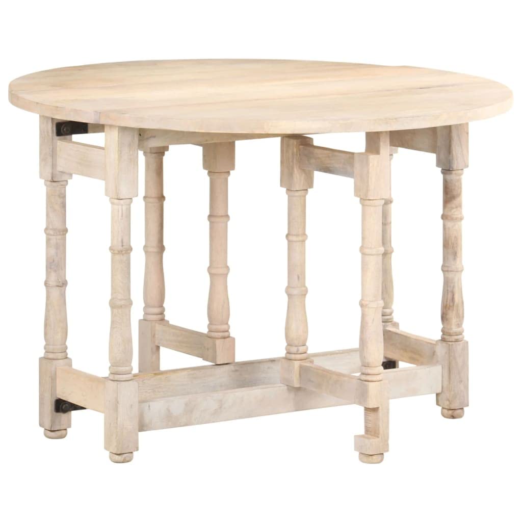 vidaXL Indoor Dining Table, Oblong Shaped 43.3"x29.9", Solid Mango Wood, Beautiful Grain Patterns, Easy to Assemble, Suitable for Dining and Decoration.