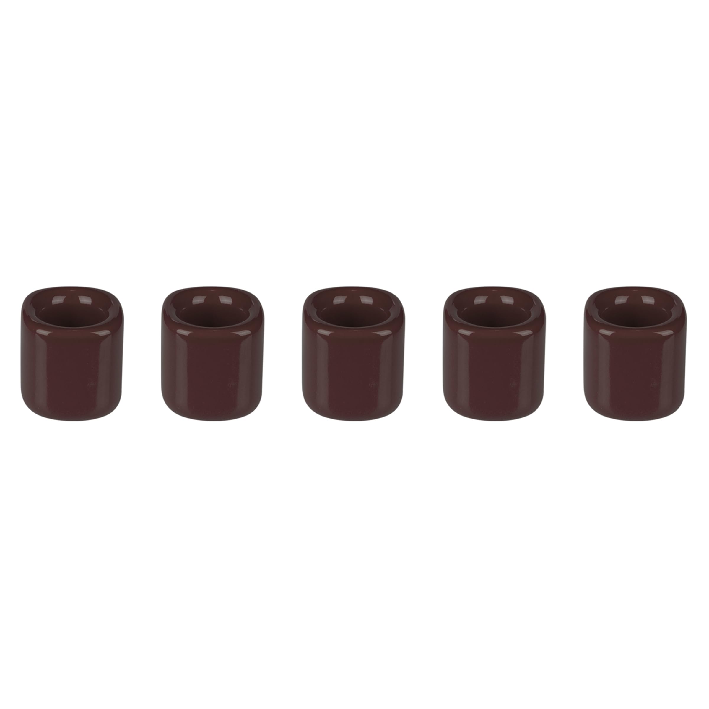 Mega Candles 5 pcs Brown 1/2 Inch Diameter Ceramic Chime Ritual Spell Candle Holders, Great for Casting Chimes, Meditation, Ritu