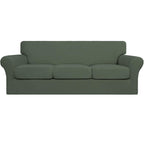Easy-Going 4 Pieces Stretch Soft Couch Cover For Dogs - Washable Sofa Slipcover For 3 Separate Cushion Couch - Elastic Furniture Protector For Pets, Kids (Sofa, Greyish Green, Large)