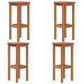 vidaXL Solid Acacia Wood Bar Stools - Set of 4 - Rustic Design, Durable Outdoor Seating, Comfortable Footrests, Farmhouse Style. Easy Assembly Required. Mocha Brown.