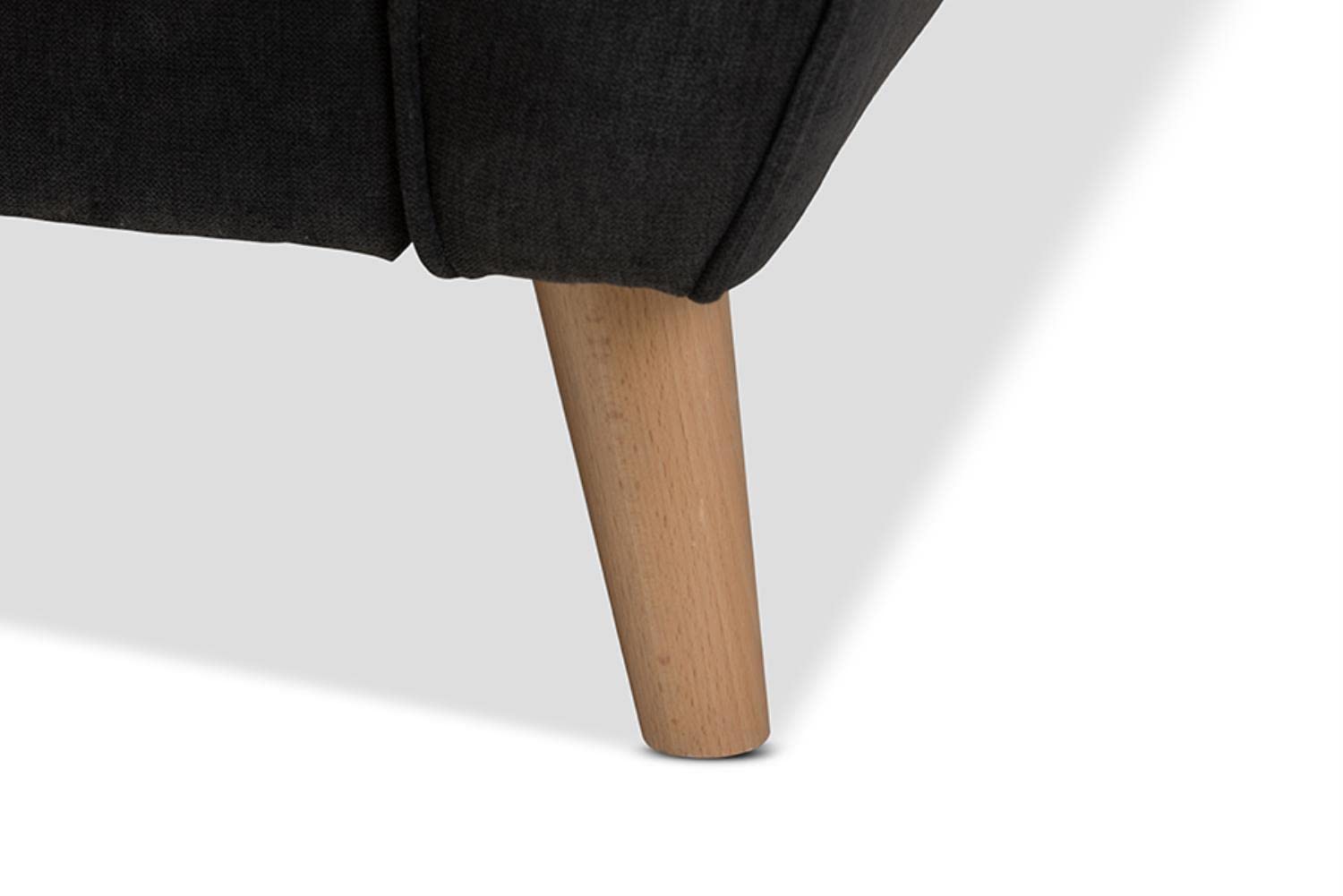 Baxton Studio Miranda Mid-Century Modern Dark Grey Fabric Upholstered 2-Piece Living Room Set Grey//Mid-Century/Fabric Polyester 100%&quot;/Pine Wood/Foam