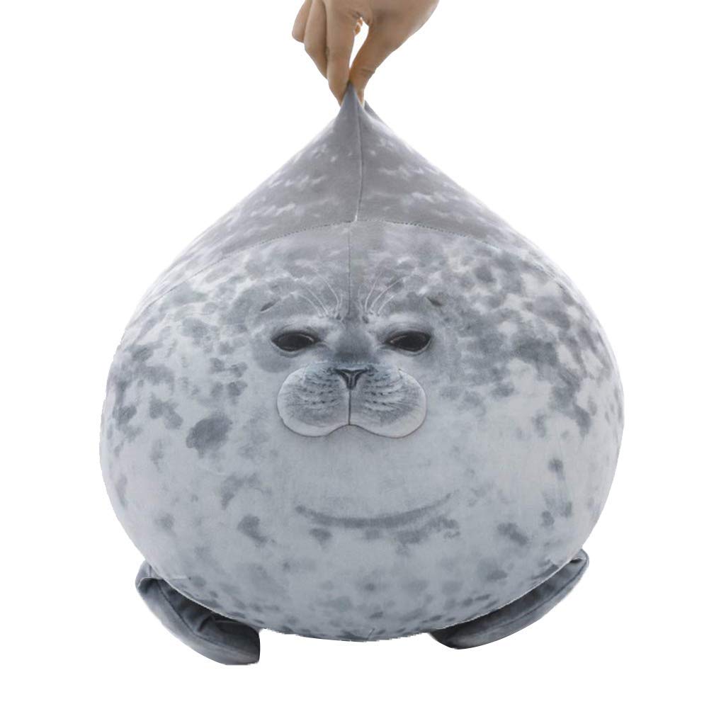 Seal Pillow, Chubby Blob Seal Plush Pillow Stuffed Animal Toy Cute Plushies Ocean Pillows (Medium)