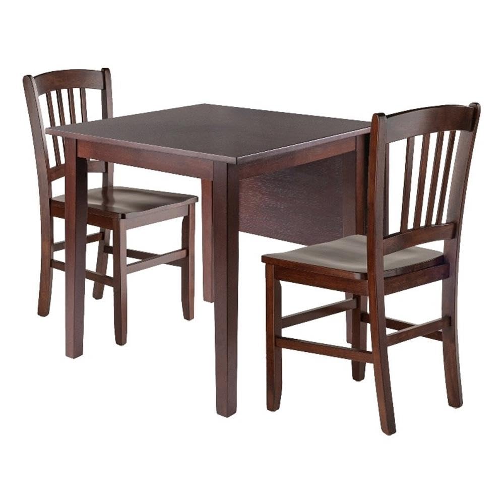 Winsome Wood Perrone 3-Pc Dining Set, Drop Leaf Table & 2 Slat Back Chairs