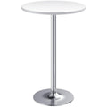 Furmax Bistro Pub Table Round Bar Height Cocktail Table Metal Base Mdf Top Obsidian Table 23.8-Inch Top, 39.5-Inch Height (White-2, 1-Pack)