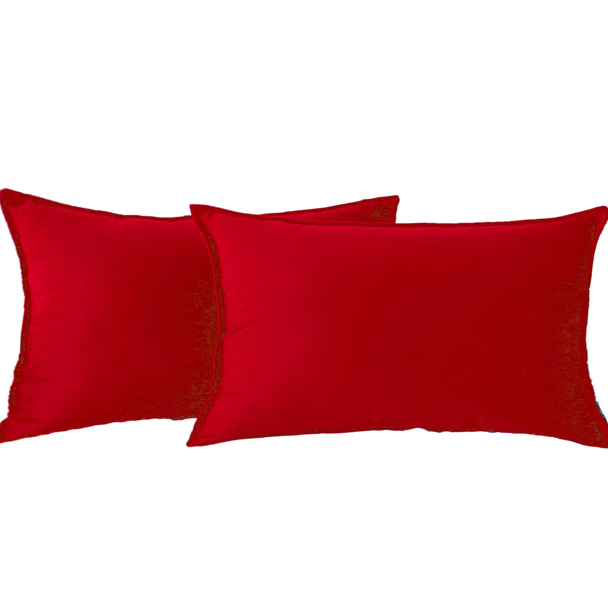 Jiahannha Velvet Red Throw Pillow Covers 12X20 Inches Pack Of 2 Soft Decorative Square Cushion Covers For Couch Sofa Bed Livingr