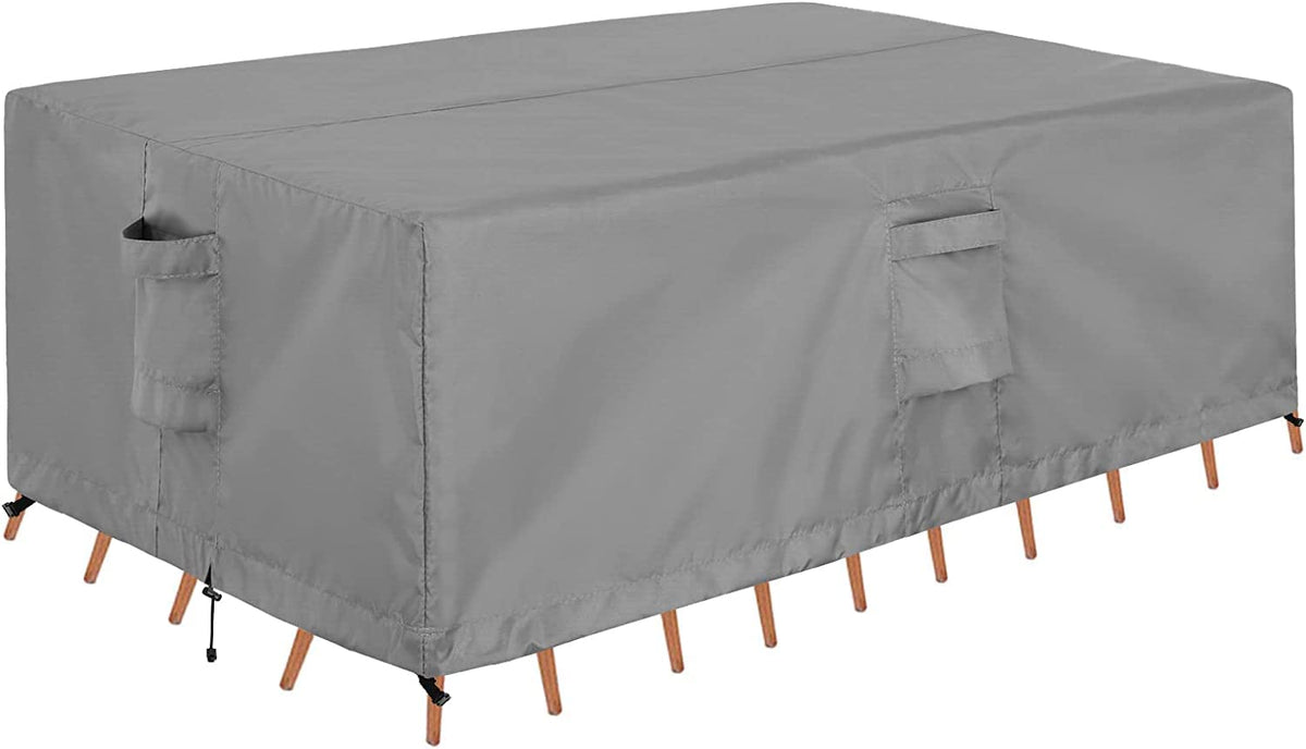 Outdoorlines Outdoor Waterproof Patio Table Furniture Set Covers - Rectangle Couch Sectional Cover Outside Weatherproof Patio Furniture Covering For Deck, Lawn And Backyard 126'L X 63'W X 28'H, Grey