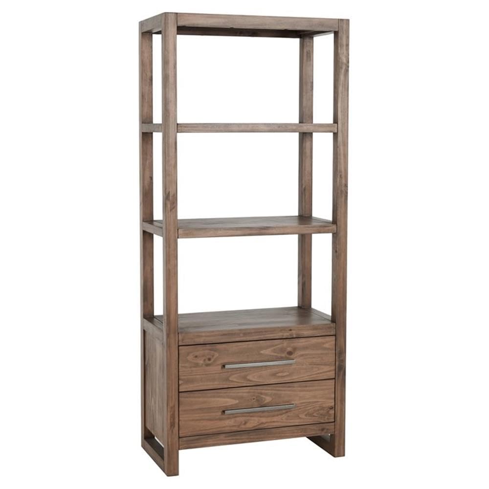 Kosas Home Fenmore 70X30 Laid-Back Pine Wood Bookshelf In Almond Brown