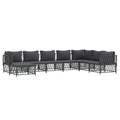 vidaXL Patio Lounge Set, Steel and Woven Fabric, Anthracite, Modular Design, Weather-, Easy Assembly, 6 Pieces with Cushions Inc