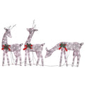 Vidaxl Christmas Reindeer Family 106.3 Inch X2.8 Inch X35.4 Inch  Gold Warm White Mesh