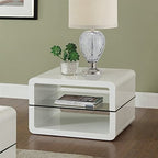 Coaster Home Furnishings Square 2-Shelf End Table Glossy White