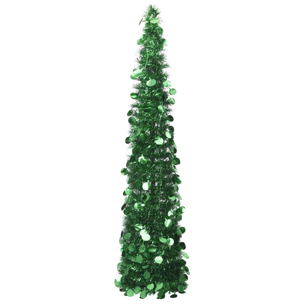 vidaXL 6-feet Pop-up Artificial Christmas Tree in Green PET Material - Easy Assembly, Indoor and Outdoor, Space-Saving Design for Festive Decor