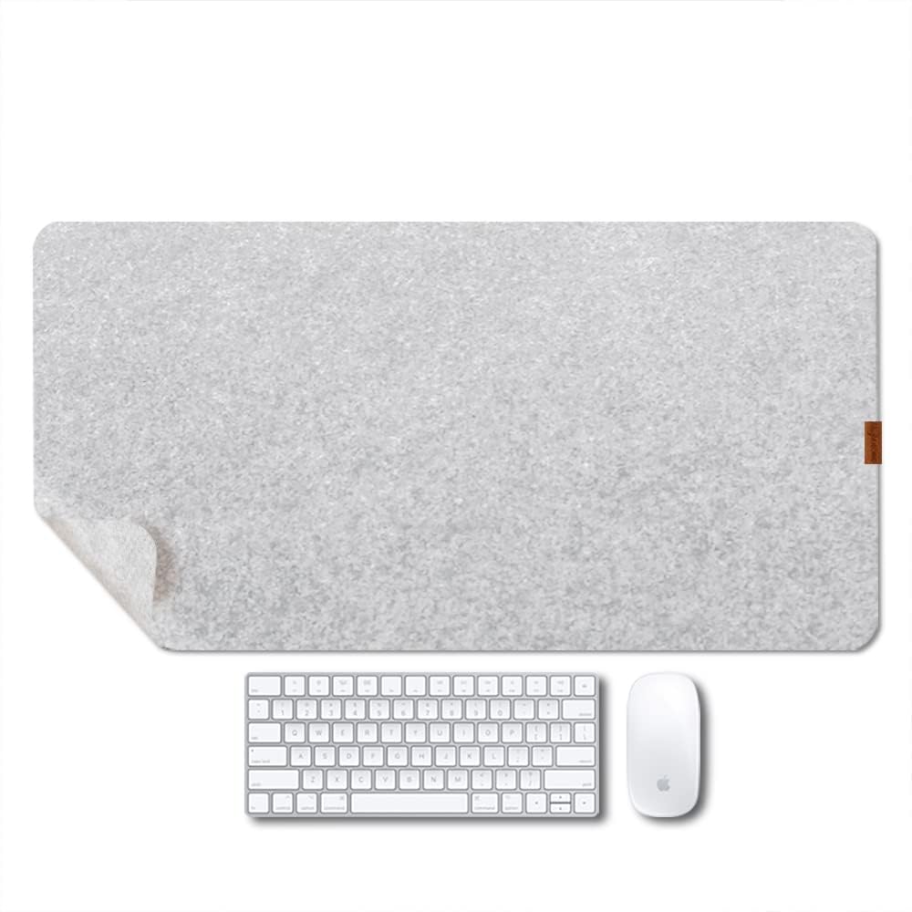 Bright Stone Felt Desk Mat,Non-Slip Mouse Pad, 35.4'X15.7' Office Supplies Desk Protector, Desk Accessories For Home And Offic