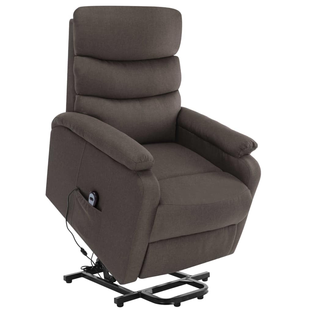 vidaXL Stand-up Massage Recliner Taupe Fabric
