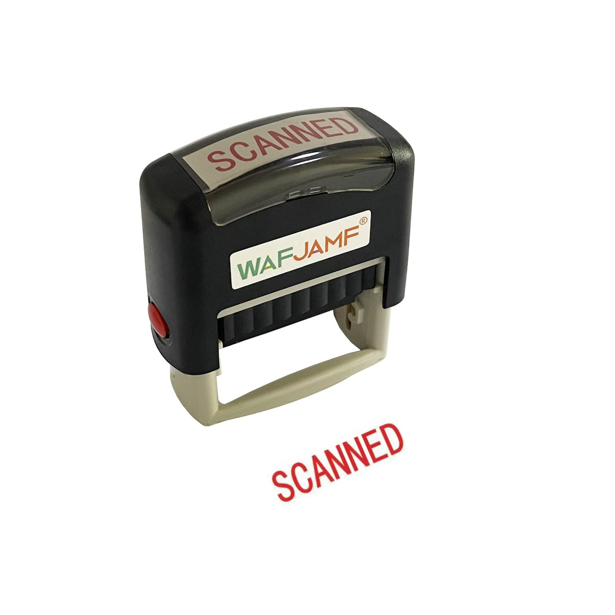 Wafjamf Scanned Message Stamp Self-Inking Rubber Stamp Office Stamp Red Ink-Medium