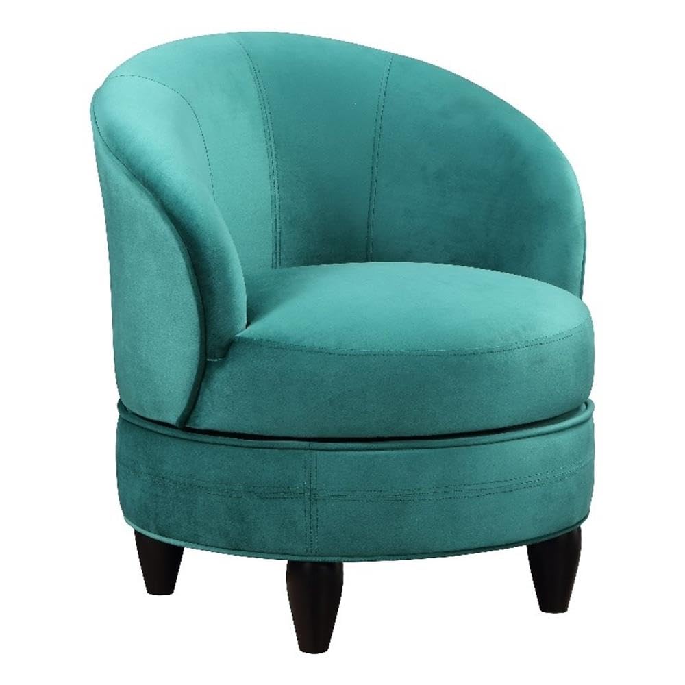 Steve Silver Furniture Sophia Accent Green Velvet Chair, Traditional Style, Living Room, 360-Degree Swivel, Upholstered, Single Sofa Chair, Lounge Chair, 28.75&quot; L x 28.25&quot; D x 32&quot; H, Green, Black