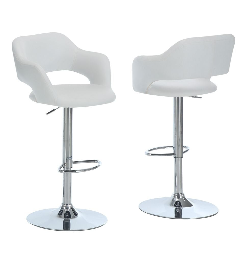 Monarch Specialties White Chrome Metal Hydraulic Lift Barstool