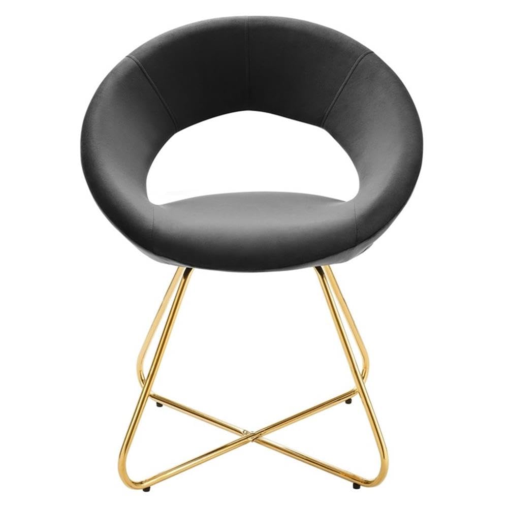 Modway Nouvelle 19" Velvet Dining Chairs in Gold/Charcoal (Set of 2)