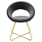 Modway Nouvelle 19" Velvet Dining Chairs in Gold/Charcoal (Set of 2)