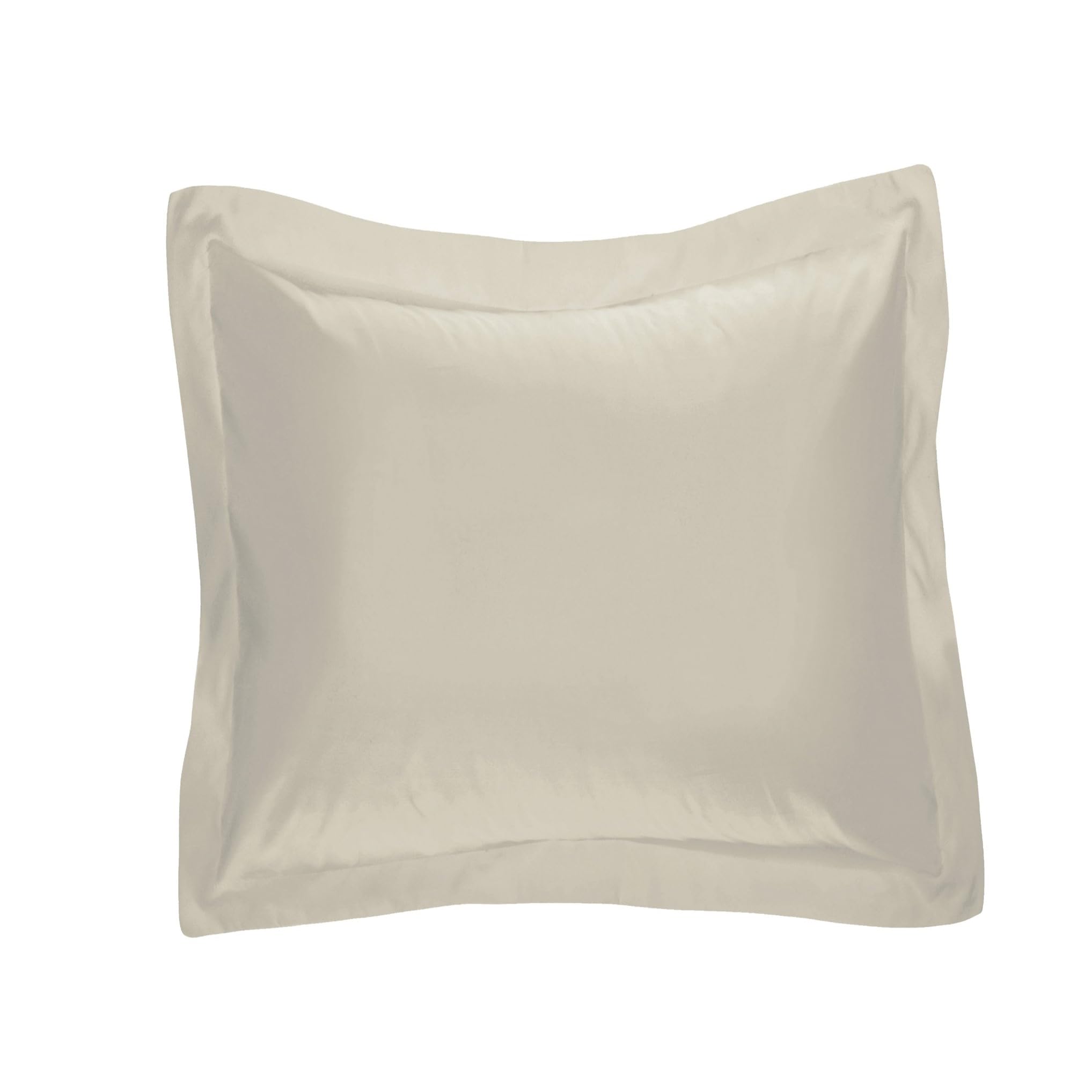 Fresh Ideas Poplin Tailored Pillow Sham, Euro, 26X26 Inches, Ivory