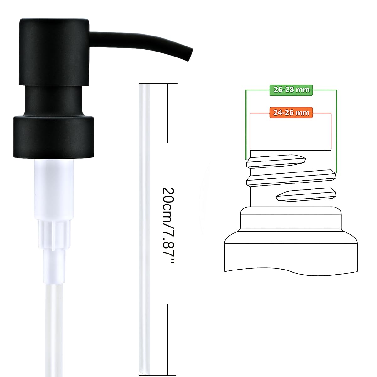 Aunrgo Black Soap Dispenser Pump Replacement - Matte 304 Stainless Steel Hand Soap And Lotion Dispenser Pumps Replacement For Re