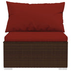 vidaXL 5-Piece Patio Lounge Set - Poly Rattan Outdoor Furniture with Comfortable Cushions and Modular Design, Brown