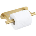 Brushed Gold Toilet Paper Holder, Upgraded SUS304 Stainless Steel Toilet Roll Holder, Modern Double Base Paper Towel Holder Wall