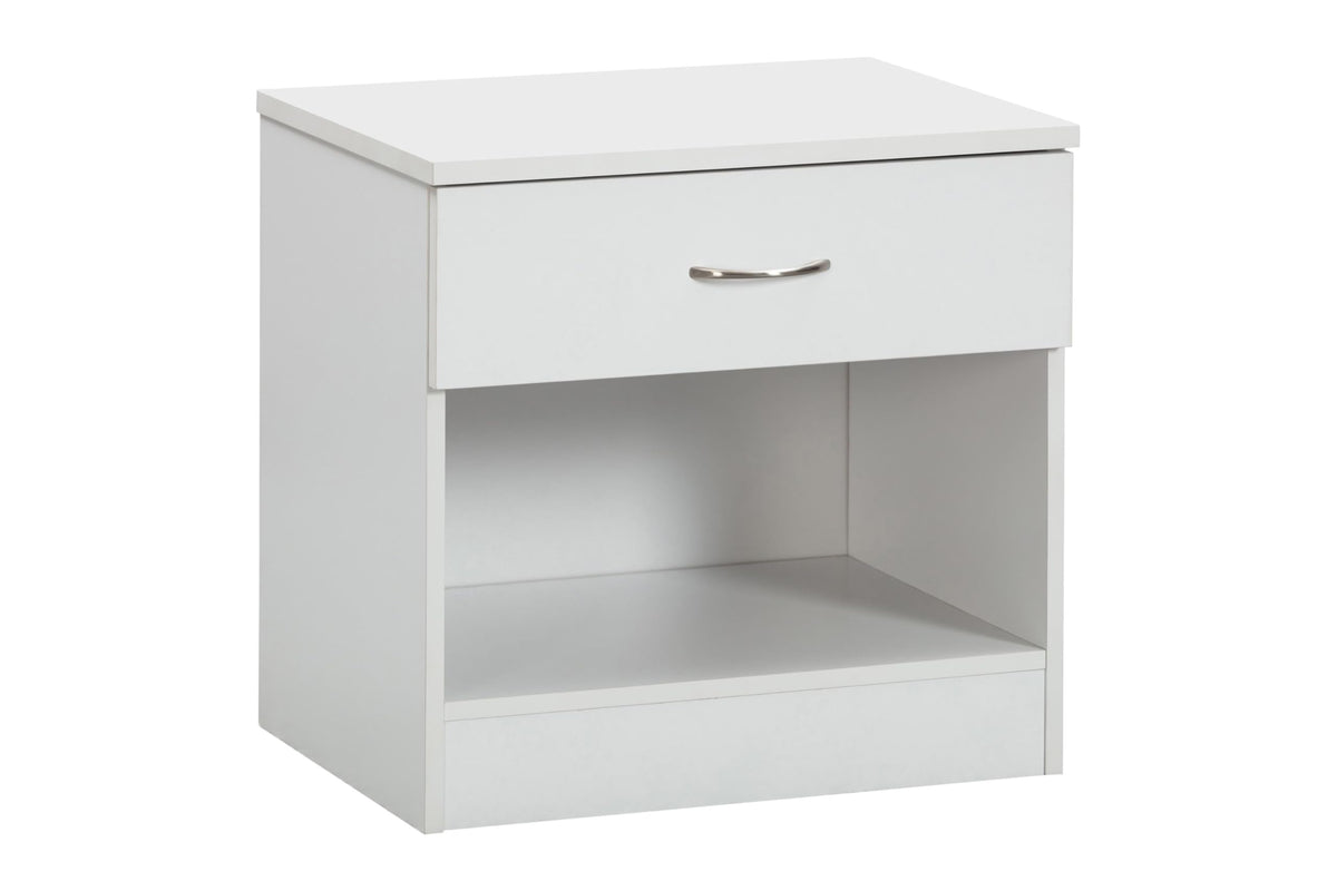 American Furniture Classics One Drawer Nightstand, Casual White Laminate