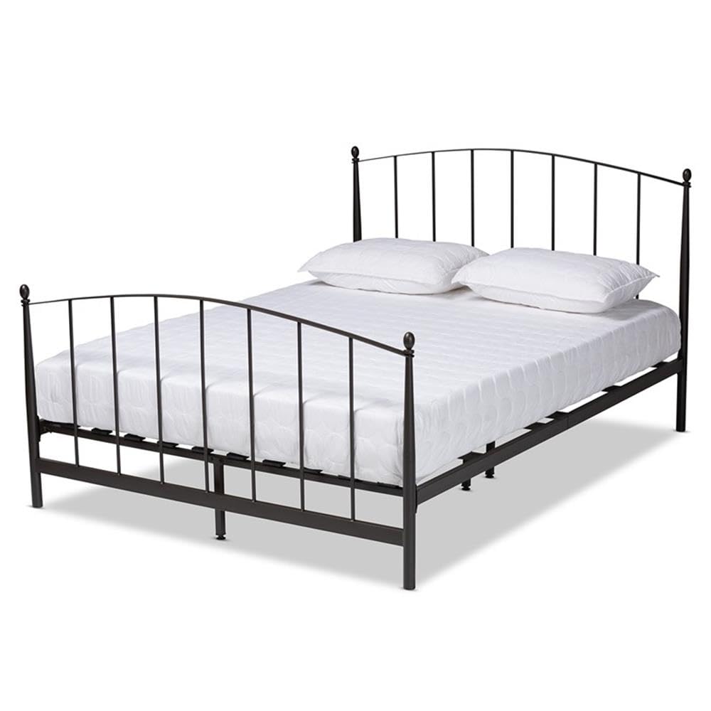 Baxton Studio Lana Black Finished Metal Queen Size Platform Bed
