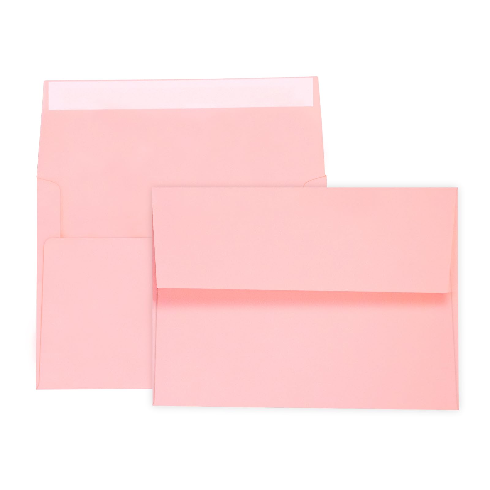 100 Pack A7 Pink Pastel Invitation 5X7 Envelopes - Self Seal, Square Flap,Perfect For Baby Shower, 5X7 Cards, Weddings, Birthday