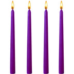 10 inch Purple Taper Candles-Set of 4 Tapered Candle, Tall Candlesticks,Home Dinner Candle, Party, Wedding, Halloween, Christmas