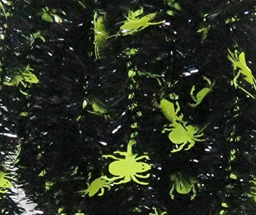 Made in USA Halloween Black Garland with Spiders-15 Feet