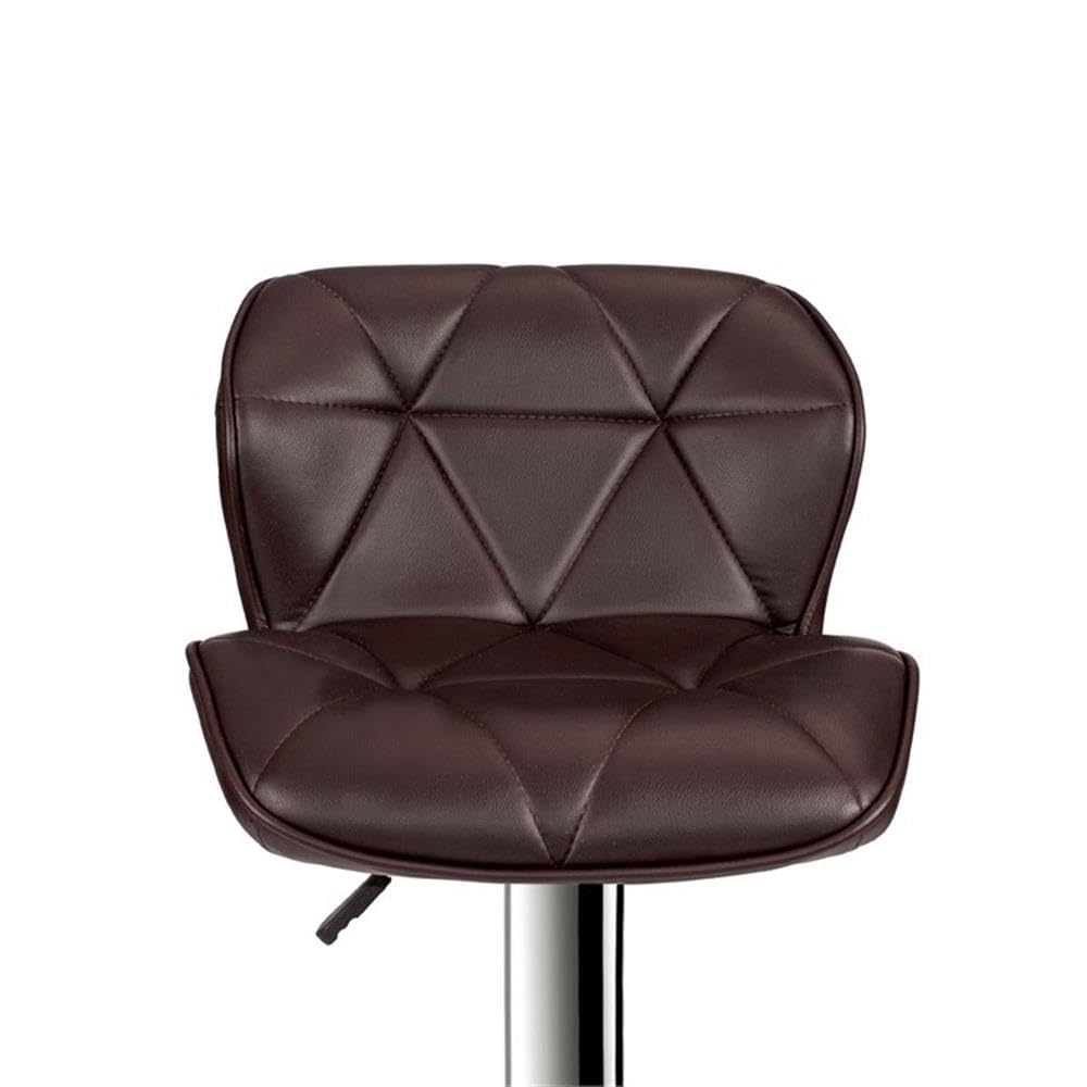 Poundex Bobkona Frances Set Of Two Adjustable Pu Bar Stool In Dark Brown
