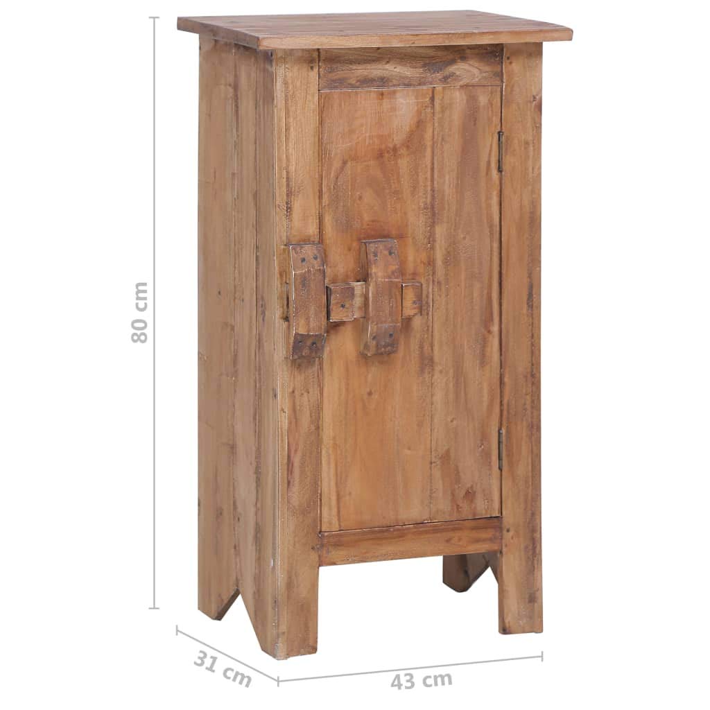 vidaXL Bedside Cabinet - Single Door Nightstand | Rustic Solid Mahogany Wood | Dim: 16.9&quot;x12.2&quot;x31.5&quot; | Ample Storage Space, Unique Brown