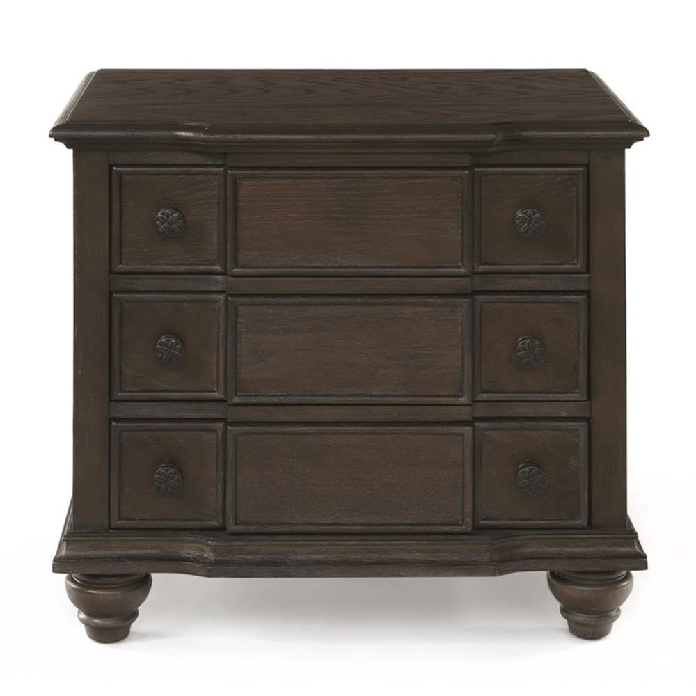 Acme Baudouin 3 Drawer Wooden Nightstand In Weathered Oak