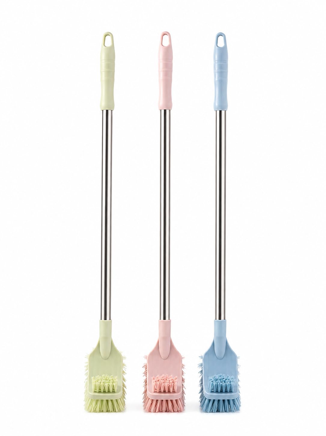 Bloomea 2 in 1 Toilet Cleaner Toilet Cleaning Brush with Wiper Tiles Cleaning Bathroom Brush Floor Scrub Brush with Long Steel H