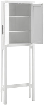 Crosley Furniture Savannah Over The Toilet Storage Cabinet and Bathroom Organizer with Shelves, White