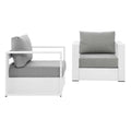 Modway Tahoe Aluminum 2-Piece Patio Set In White Gray