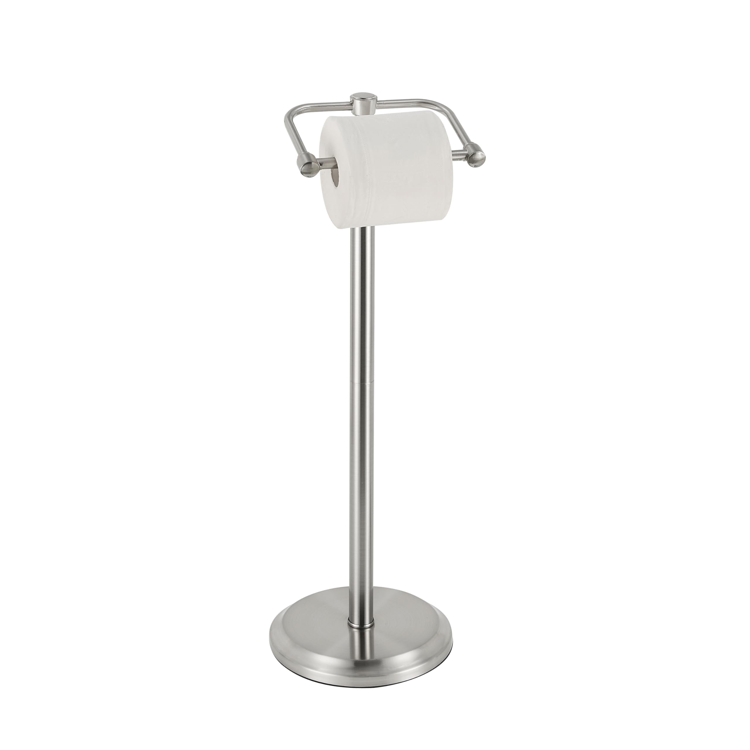 SunnyPoint Free Standing Toilet Paper Holder - Bathroom Tissue Stand with Weighted Base, Holds Jumbo & Standard Rolls (S.N)
