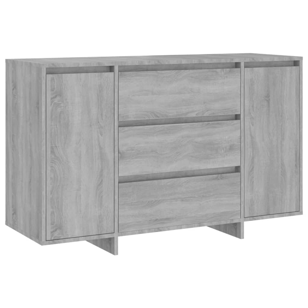vidaXL Sideboard with 3 Drawers Gray Sonoma 47.2&quot;x16.1&quot;x29.5&quot; Chipboard