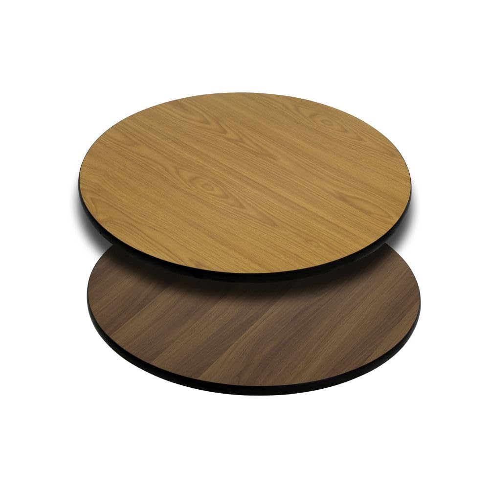 Flash Furniture Glenbrook 24'' Round Table Top with Natural or Walnut Reversible Laminate Top