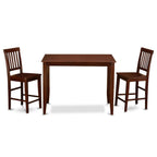 East West Furniture BUVN3-MAH-W Buckland 3 Piece Kitchen Counter Height Set Contains a Rectangle Pub Table and 2 Dining Room Chairs, 30x48 Inch, Mahogany