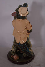 AFD Home Crocodile Butler Statue Novelty Decor Multicolored Fiberglass 39"