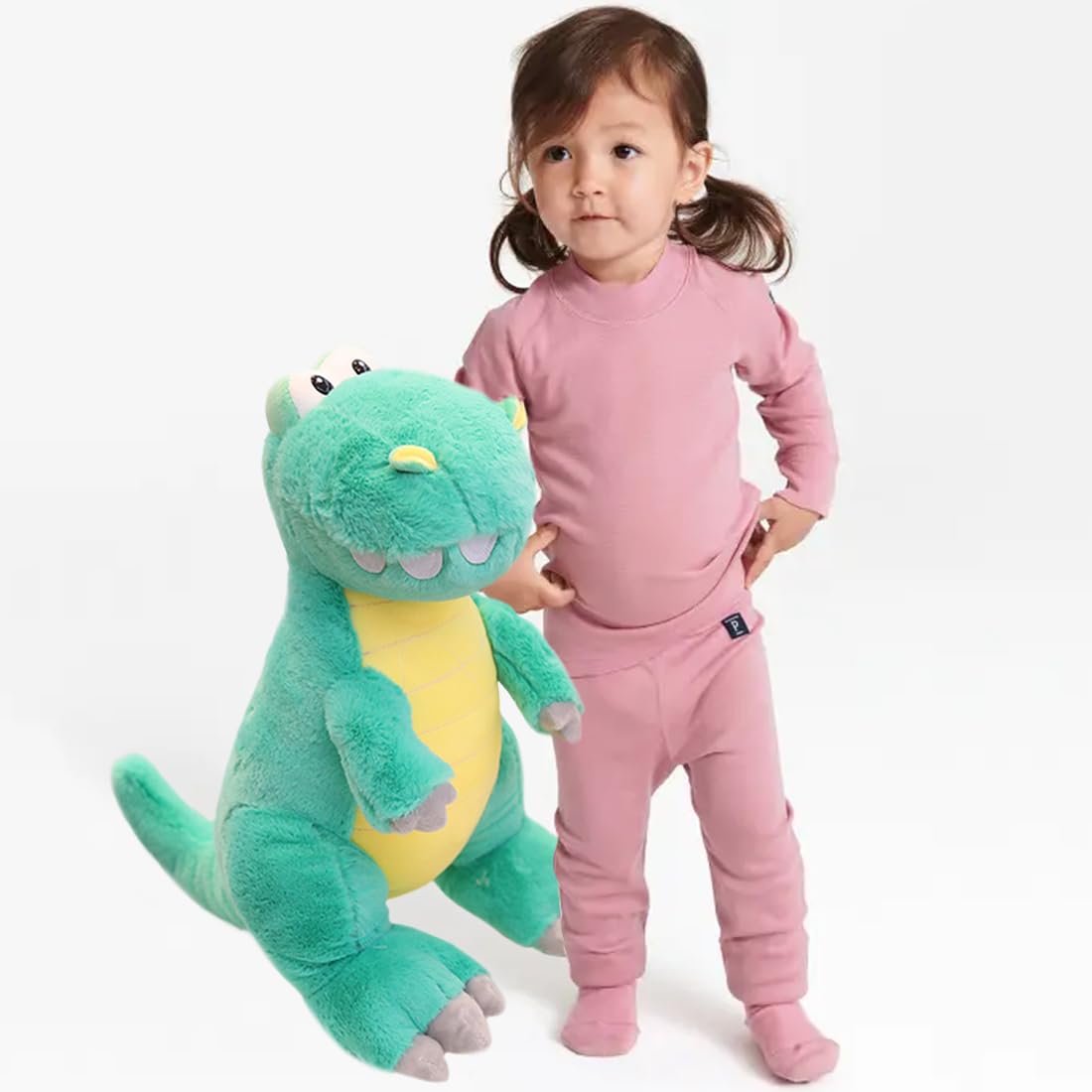 Elainren Ultra-Soft Green Tyrannosaurus Rex Stuffed Pillow Lovely Standing T-Rex Dino Plush Toy Lifelike Cuddle Dinosaur Plushie