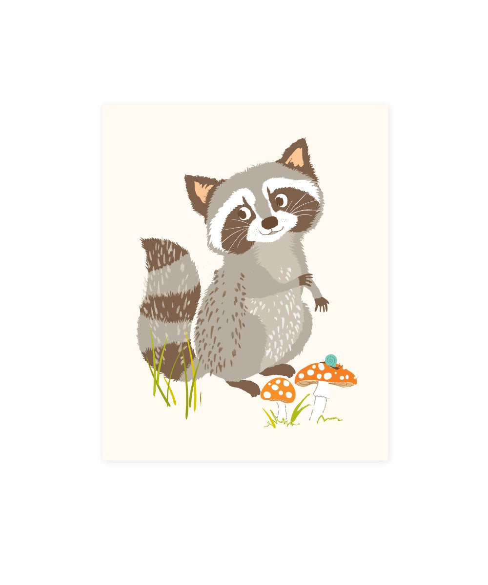 Sea Urchin Studio Woodland Art Print, Raccoon, 8 x 10