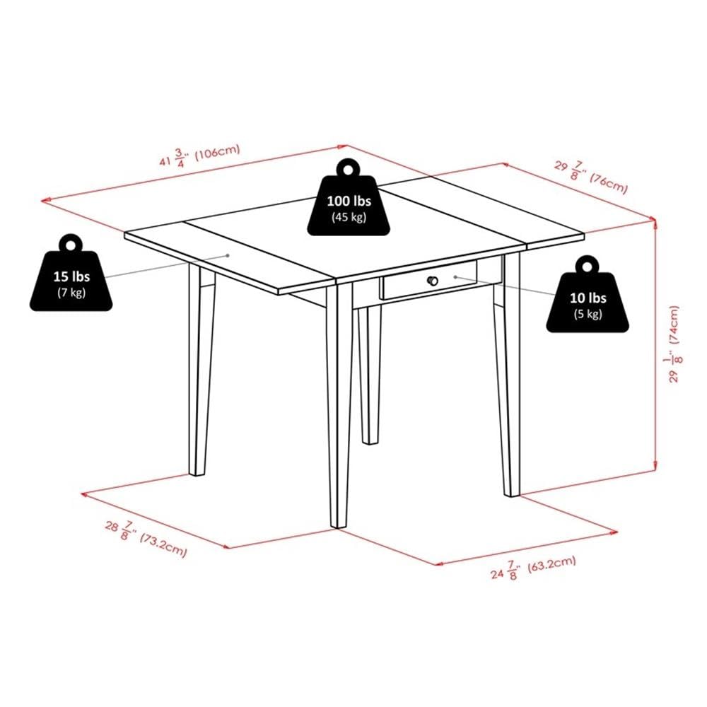 Winsome Hamilton 3-Pc Drop Leaf Dining Table with 2 Ladder Back Chairs