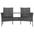 vidaXL Modern 2-Seater Patio Sofa with Tea Table - Weather-Resistant & Lightweight - Poly Rattan Outdoor Furniture Set - Anthracite