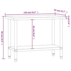 vidaXL Stainless Steel Kitchen Work Table - 43.3"x21.7" with Shelf for Restaurant, Bar, Commercial Food Prep